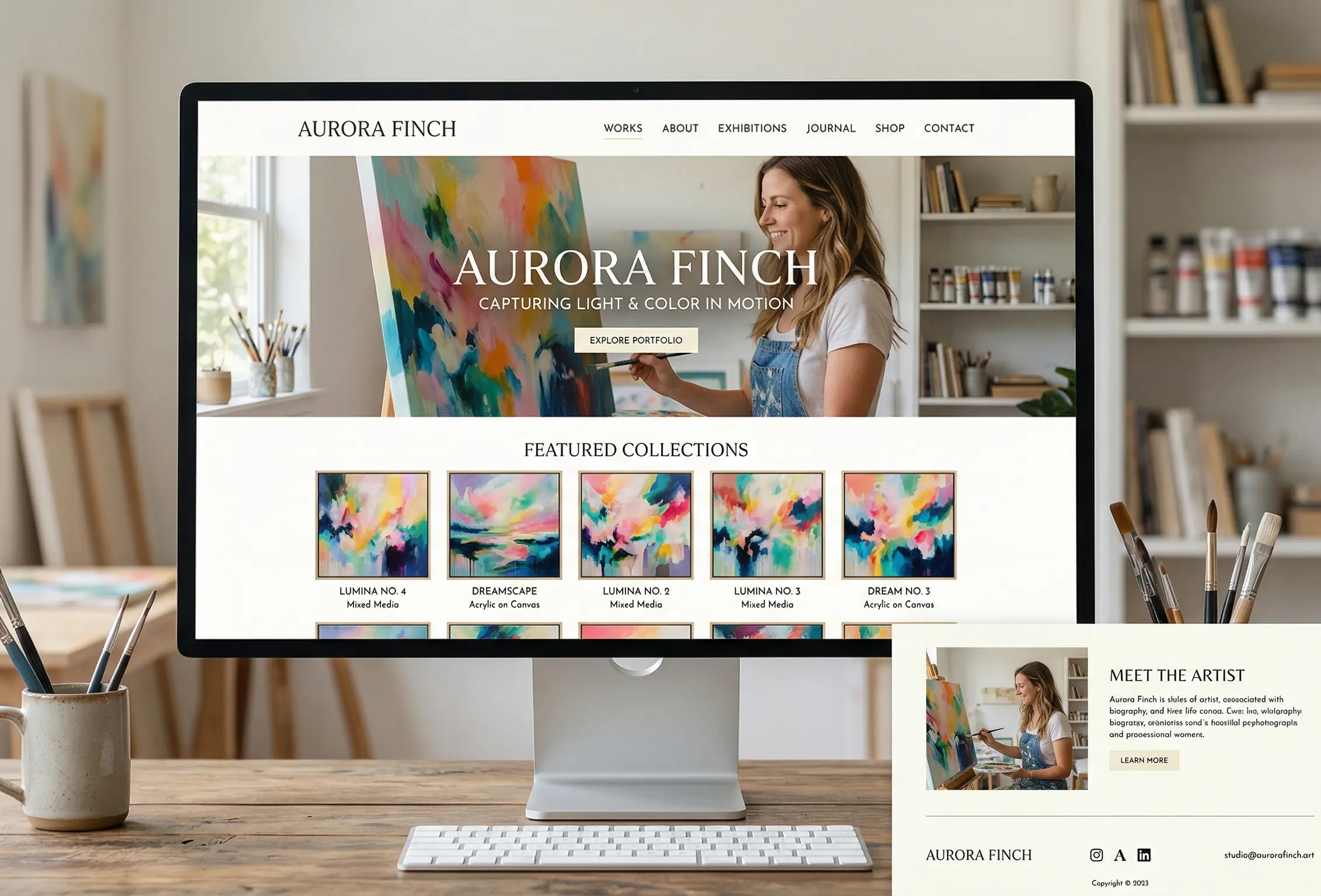 Custom Artist Website Mockup